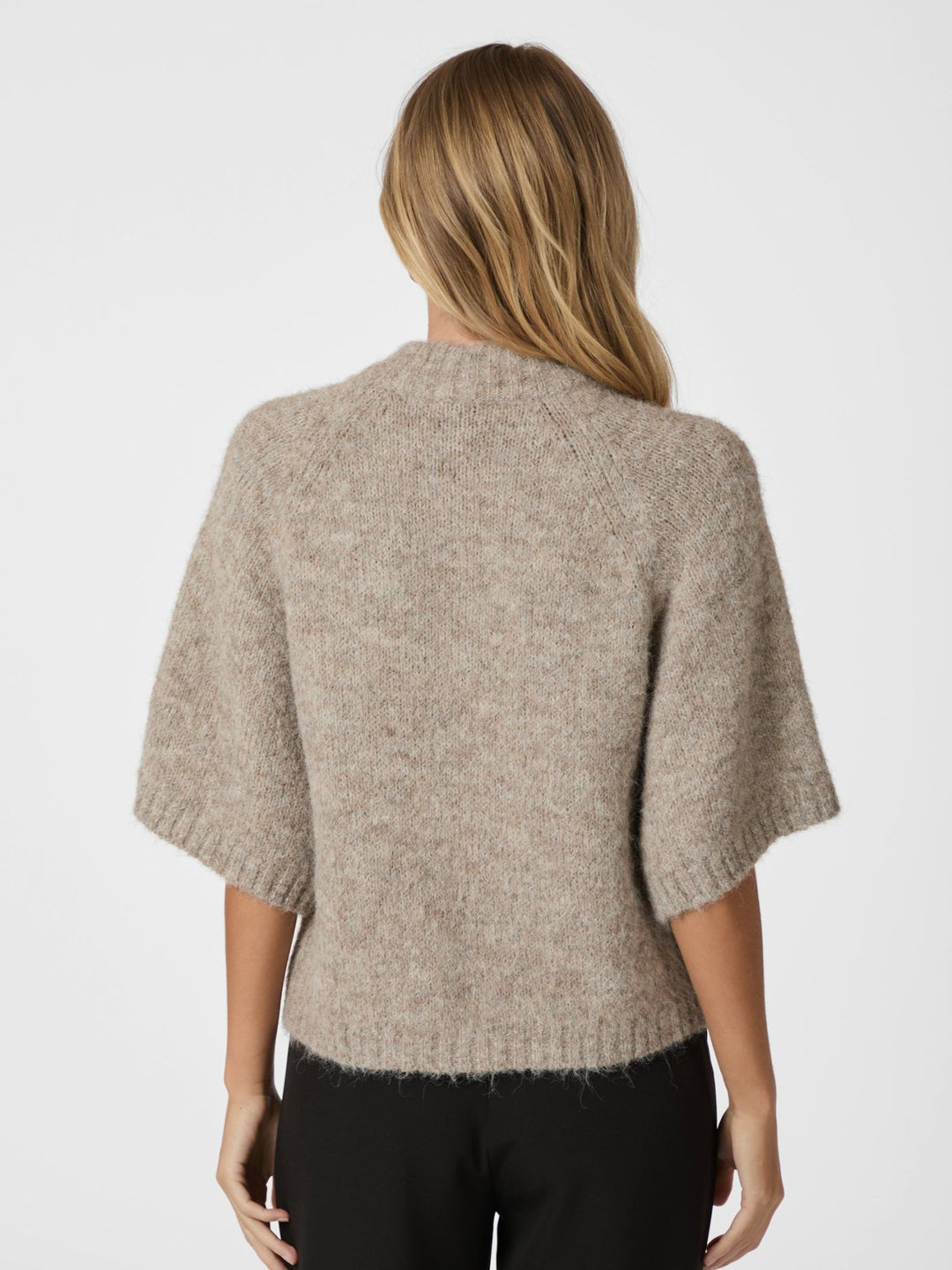 NEO NOIR Benuta Fluffy Knit Cardigan Beige Melange