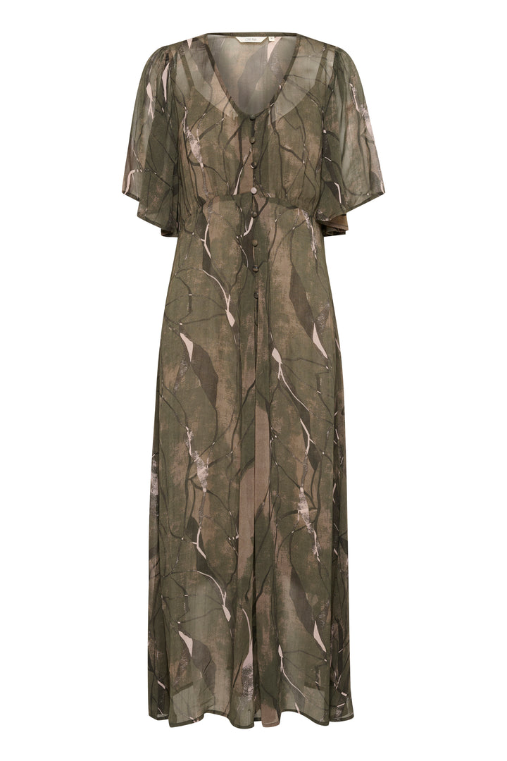 CREAM CRChery Long Dress Overland Trek Forest