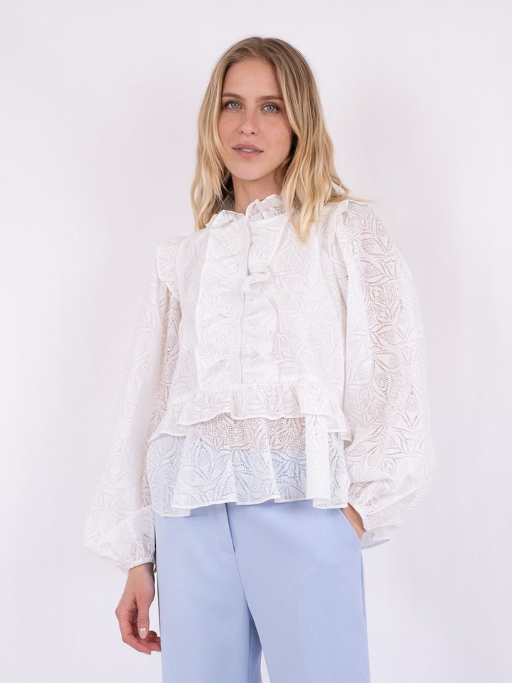 NEO NOIR Hawaii Burnout Blouse White