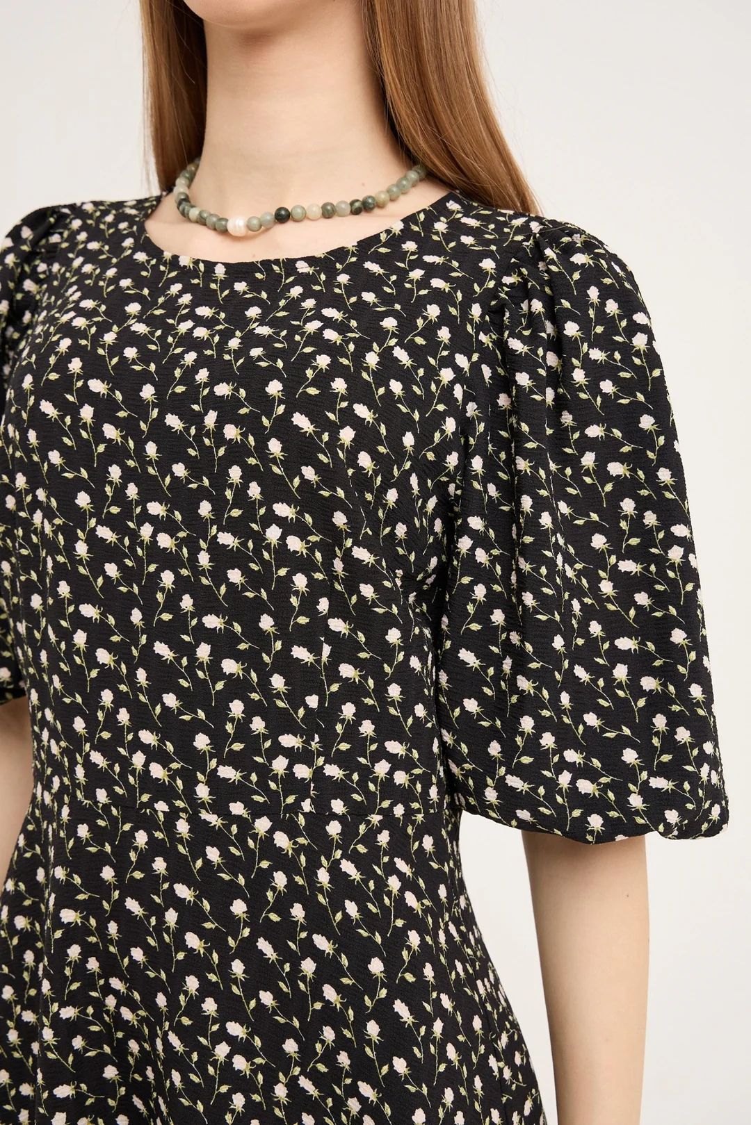 A-VIEW Gino 3/4 Dress Black/Green/Off White