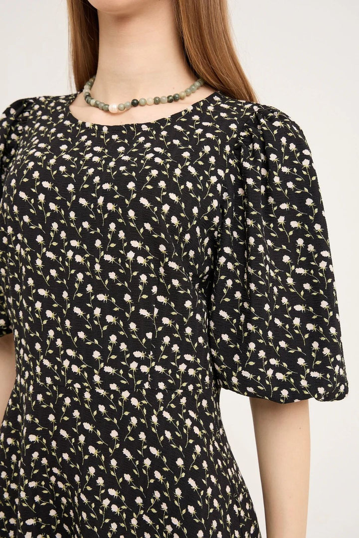 A-VIEW Gino 3/4 Dress Black/Green/Off White