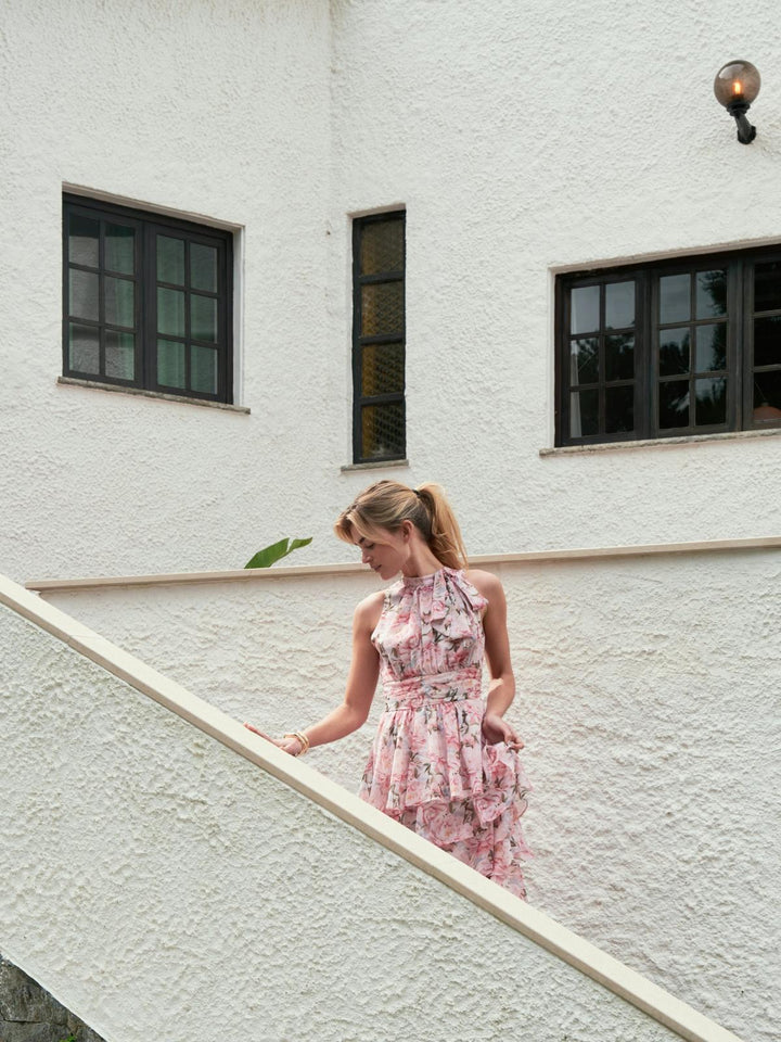 NEO NOIR Marli Flower Chiffon Dress Rose