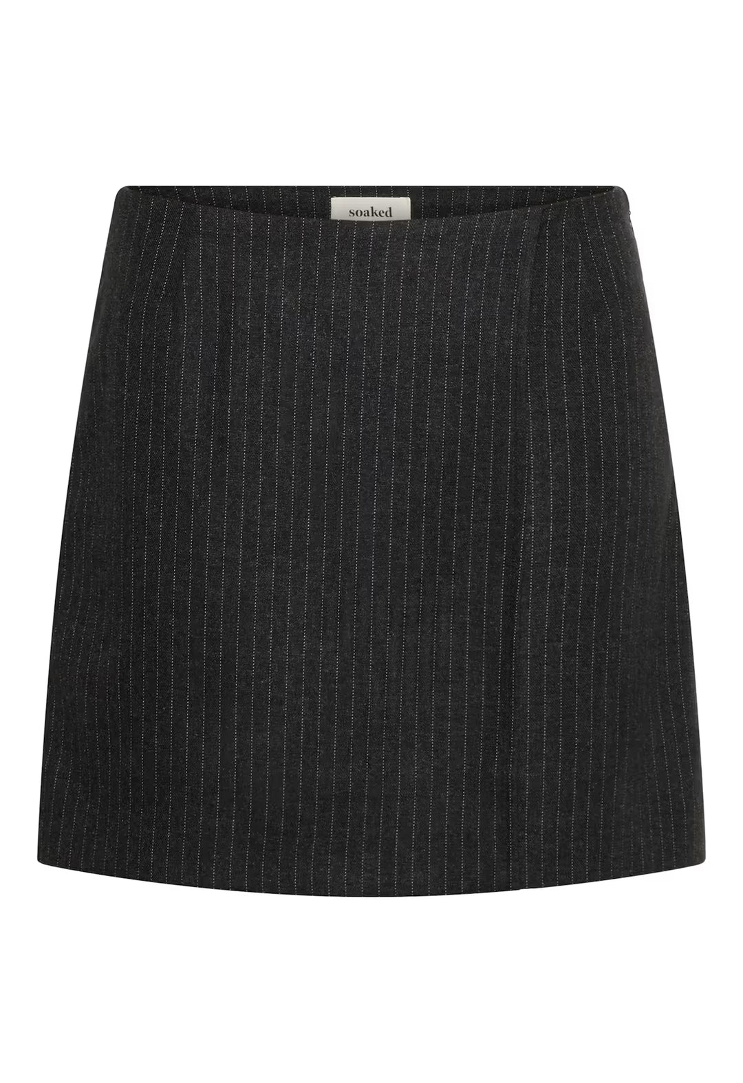 SOAKED IN LUXURY SLMalodi Mini Skirt Grey Melange Pinstripe