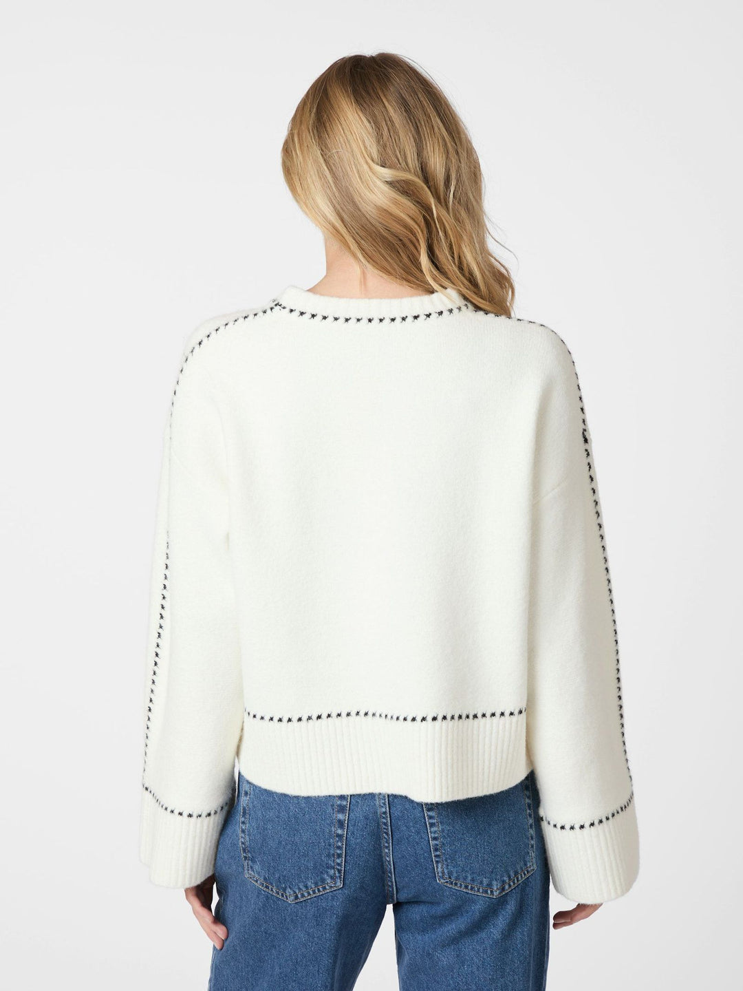 NEO NOIR Roeme Knit Stitch Blouse Off White