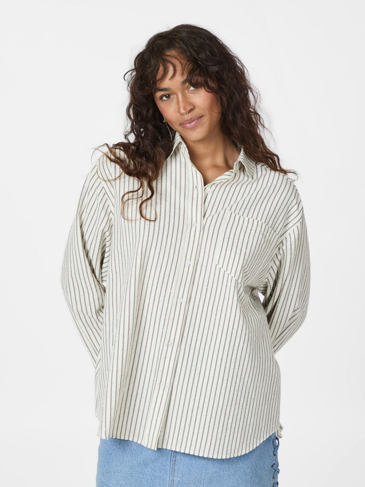 NEO NOIR Dalma Crepe Stone Shirt Brown