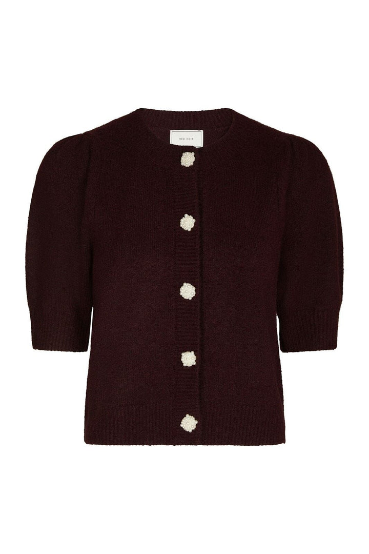 NEO NOIR Trudy Deco Knit Cardigan Wine