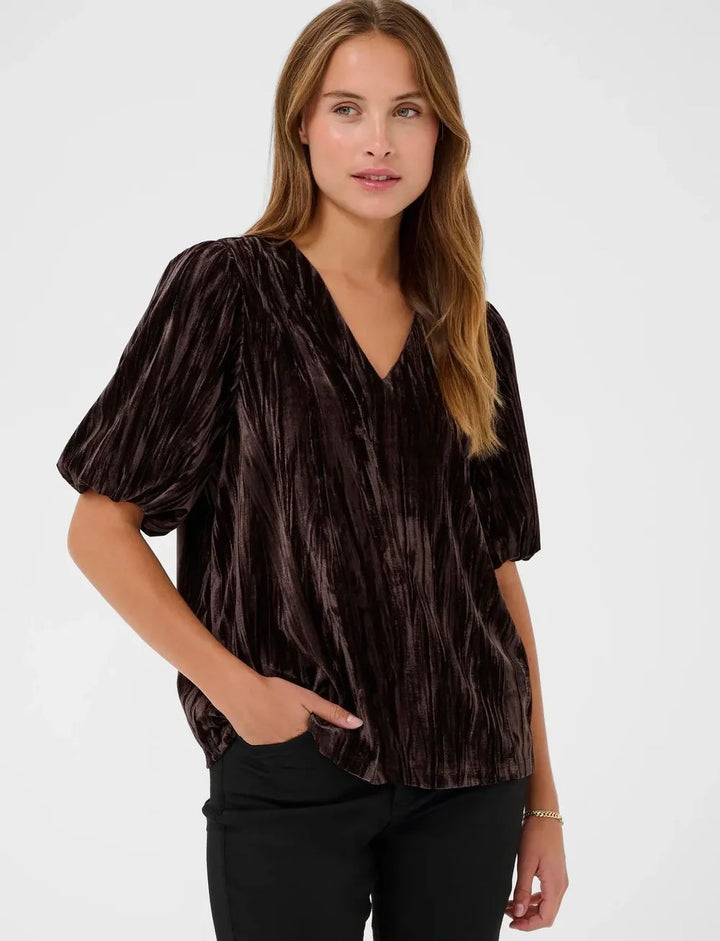 KAFFE KAElva Jersey Blouse Black Coffee