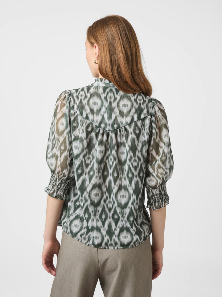 NEO NOIR Diana Graphic Fade Blouse Dusty Green