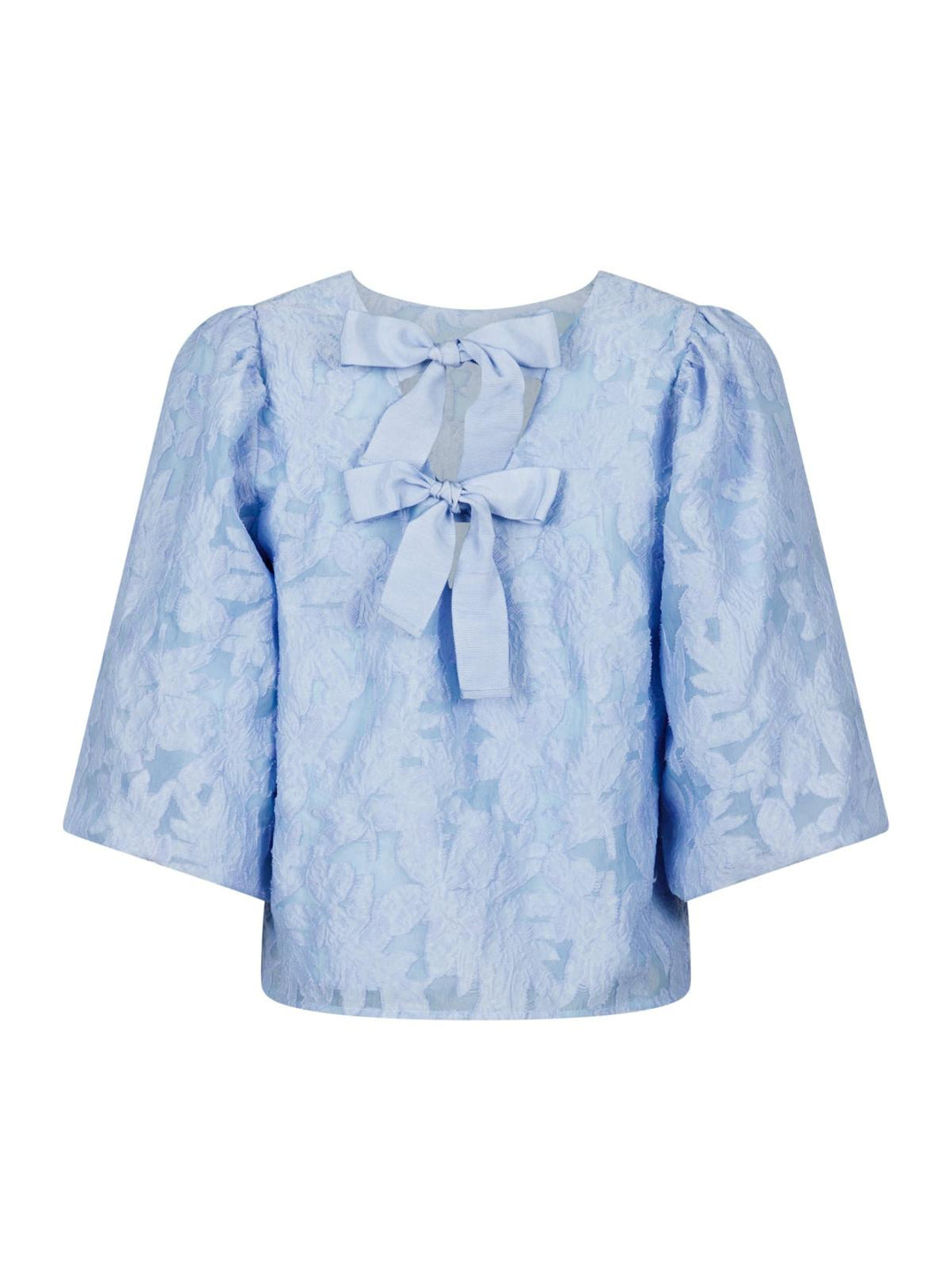 NEO NOIR Lorraine Brocade Blouse Sky Blue