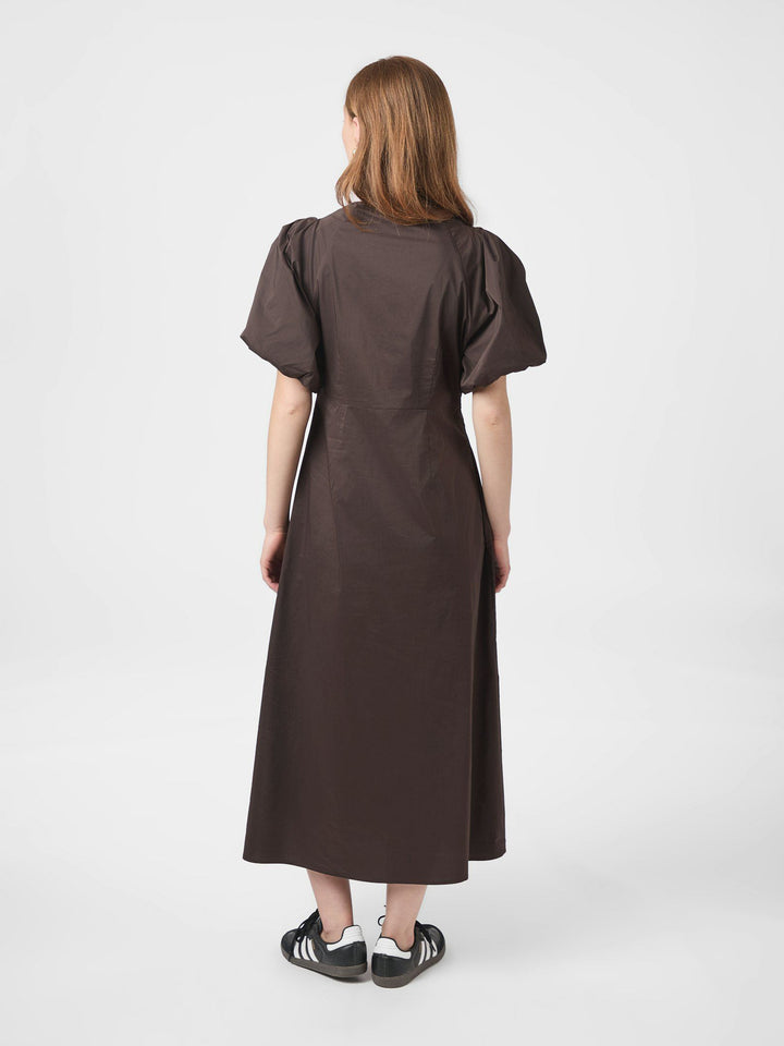 NEO NOIR Illana Poplin Dress Chocolate Brown