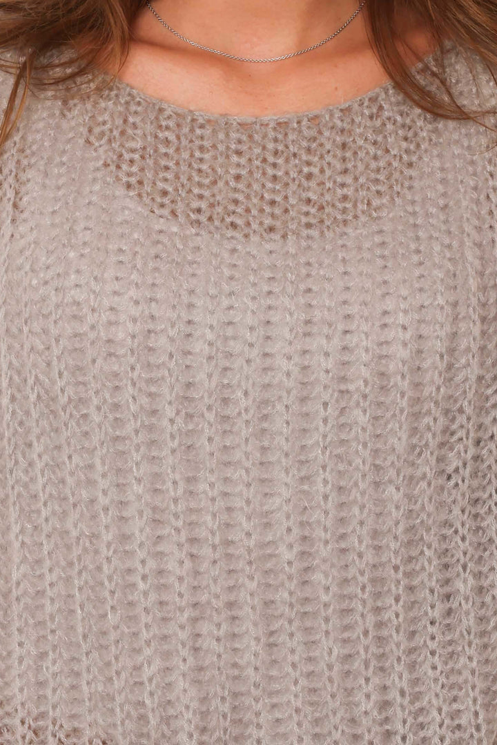 COPENHAGEN LUXE Elegant Knit With Mohair Grey Beige