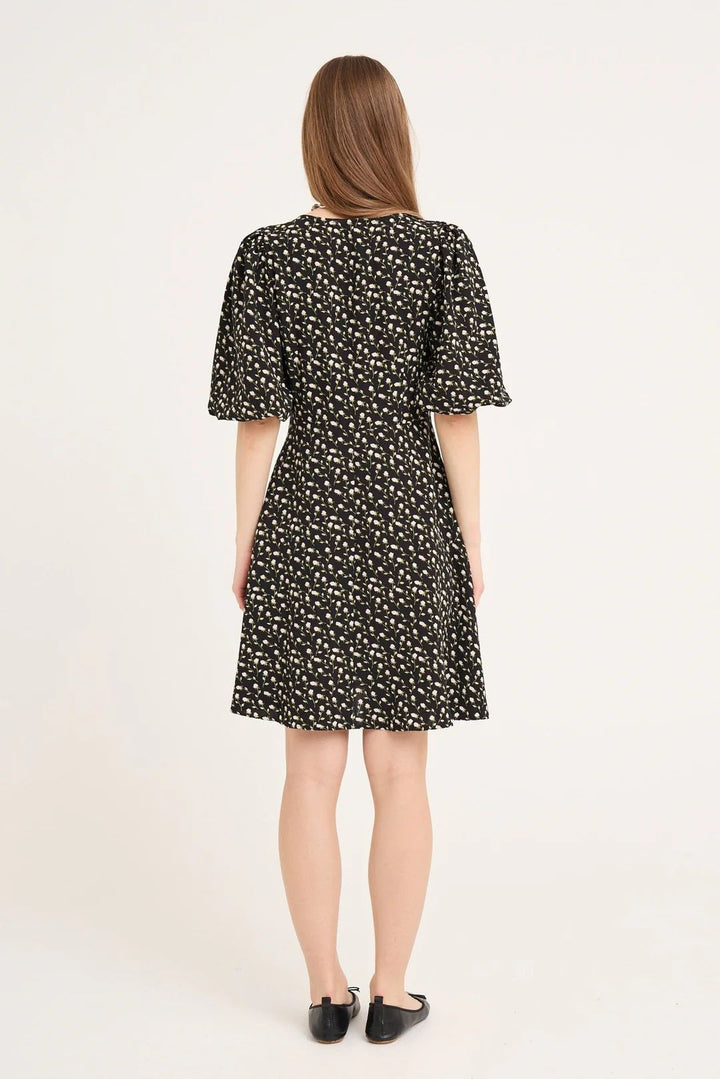 A-VIEW Gino 3/4 Dress Black/Green/Off White