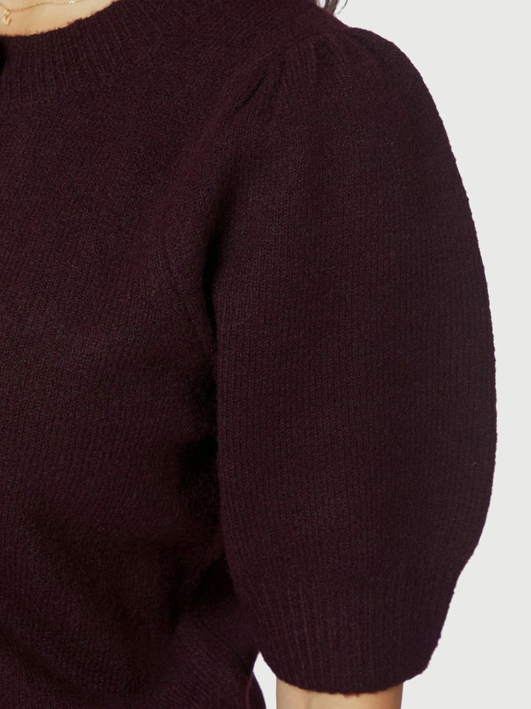 NEO NOIR Trudy Deco Knit Cardigan Wine