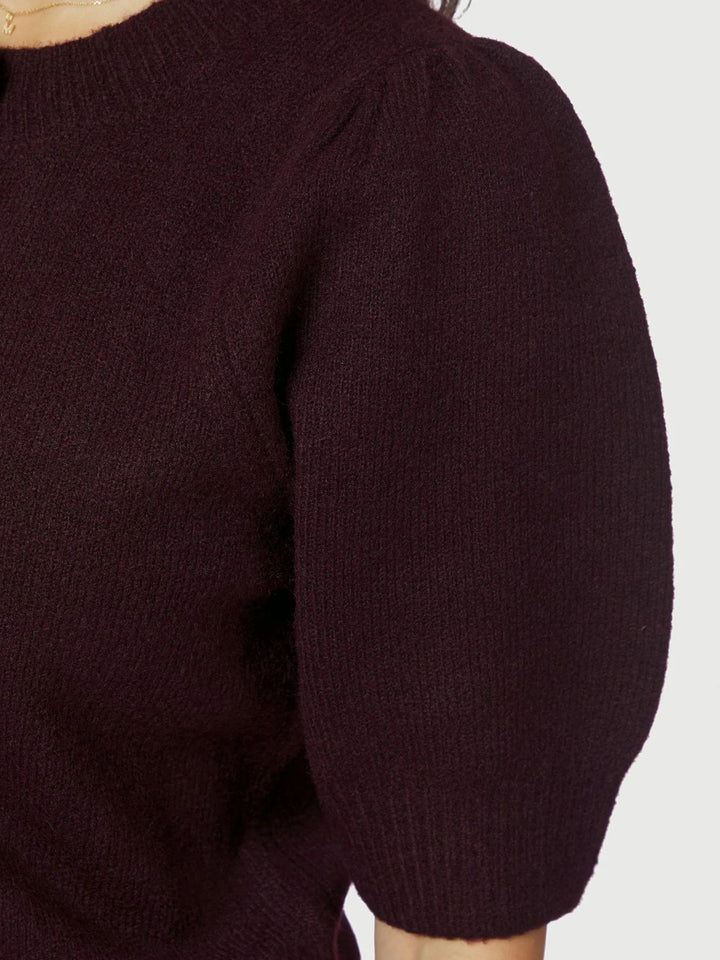 NEO NOIR Trudy Deco Knit Cardigan Wine