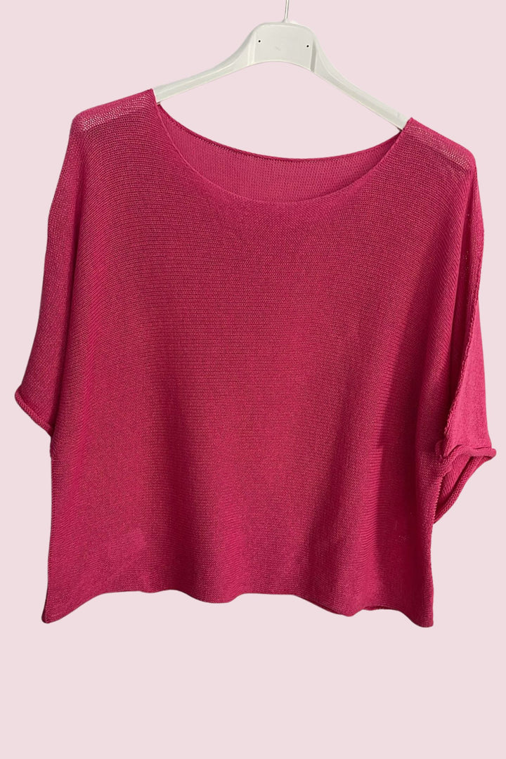COPENHAGEN LUXE Lightweight Cotton Knit Top Pink