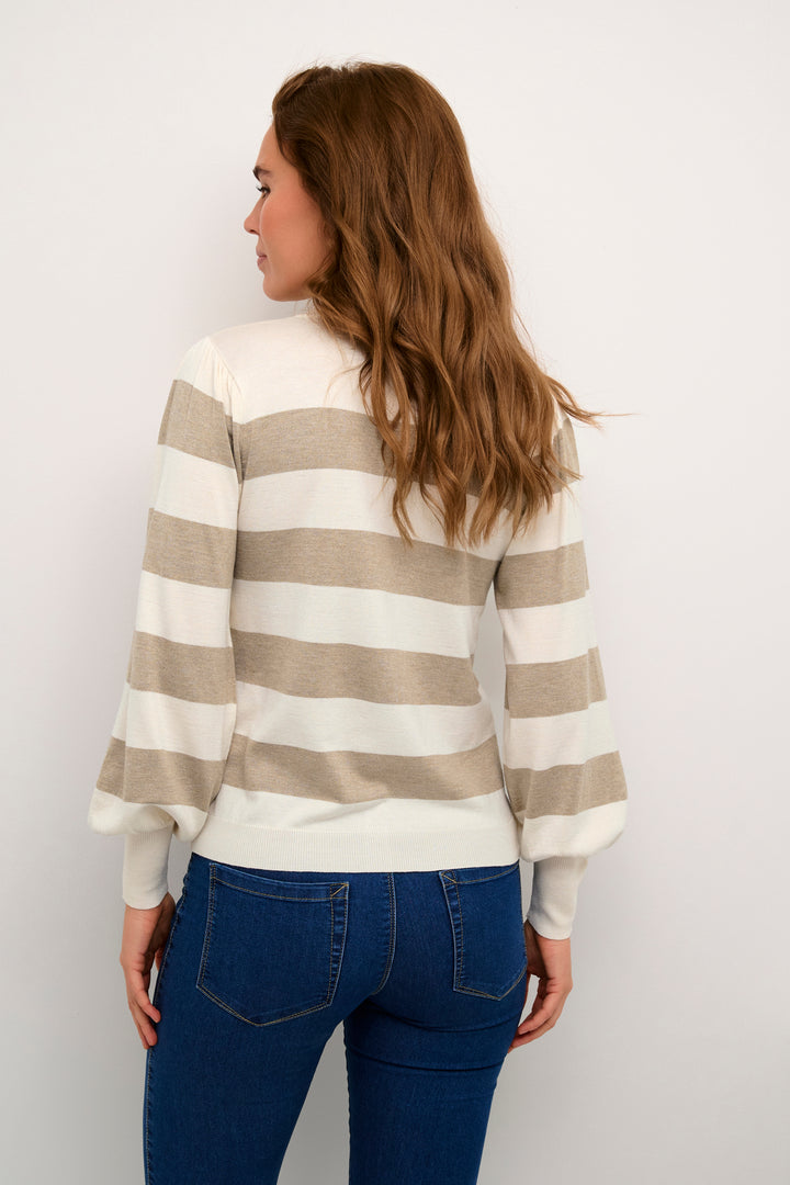 KAFFE KAlizza Striped Cardigan Chinchilla