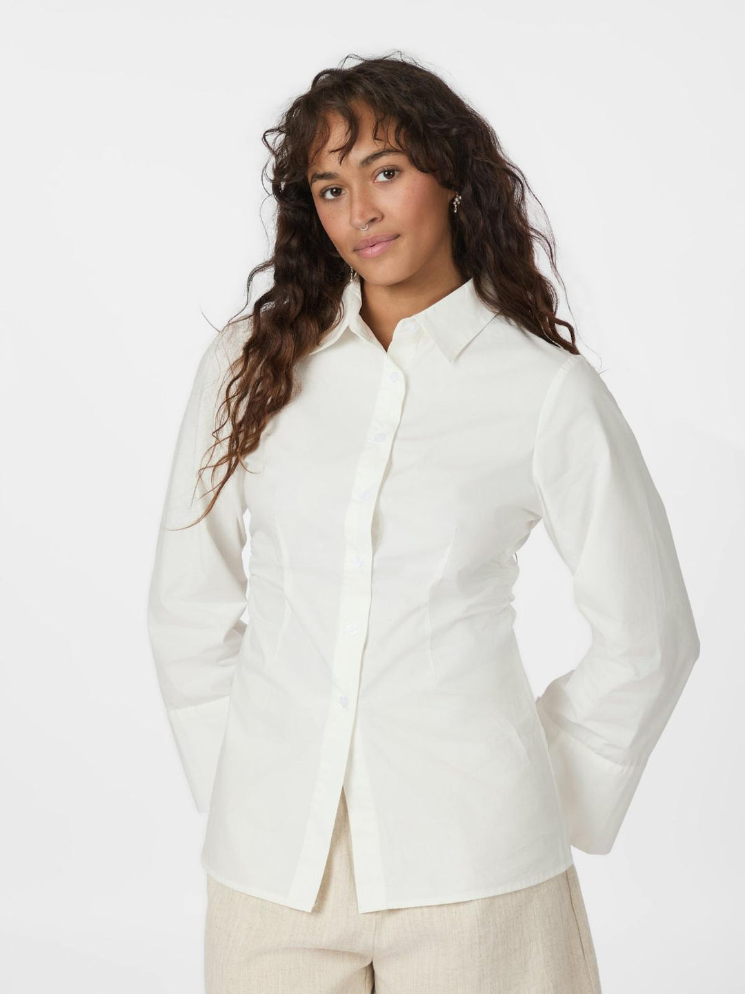 NEO NOIR Caroli Poplin Shirt White