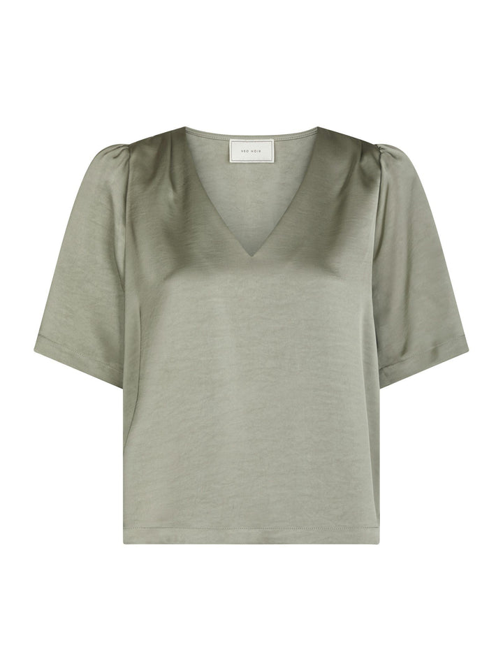 NEO NOIR Largo Heavy Saten Blouse Smoke Green