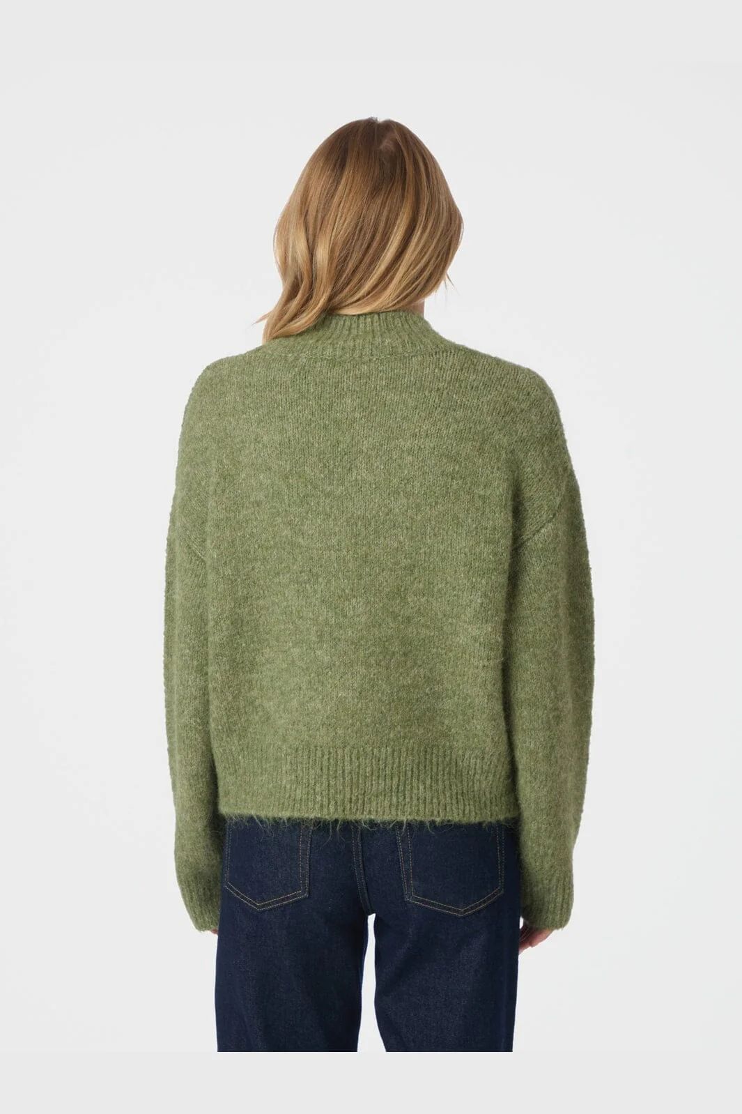 NEO NOIR Paulina Fluffy Knit Blouse Dusty Green
