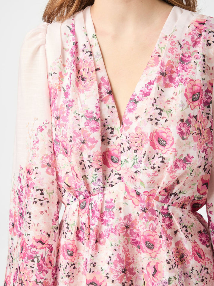 NEO NOIR Fie Flower Print Blouse Rose