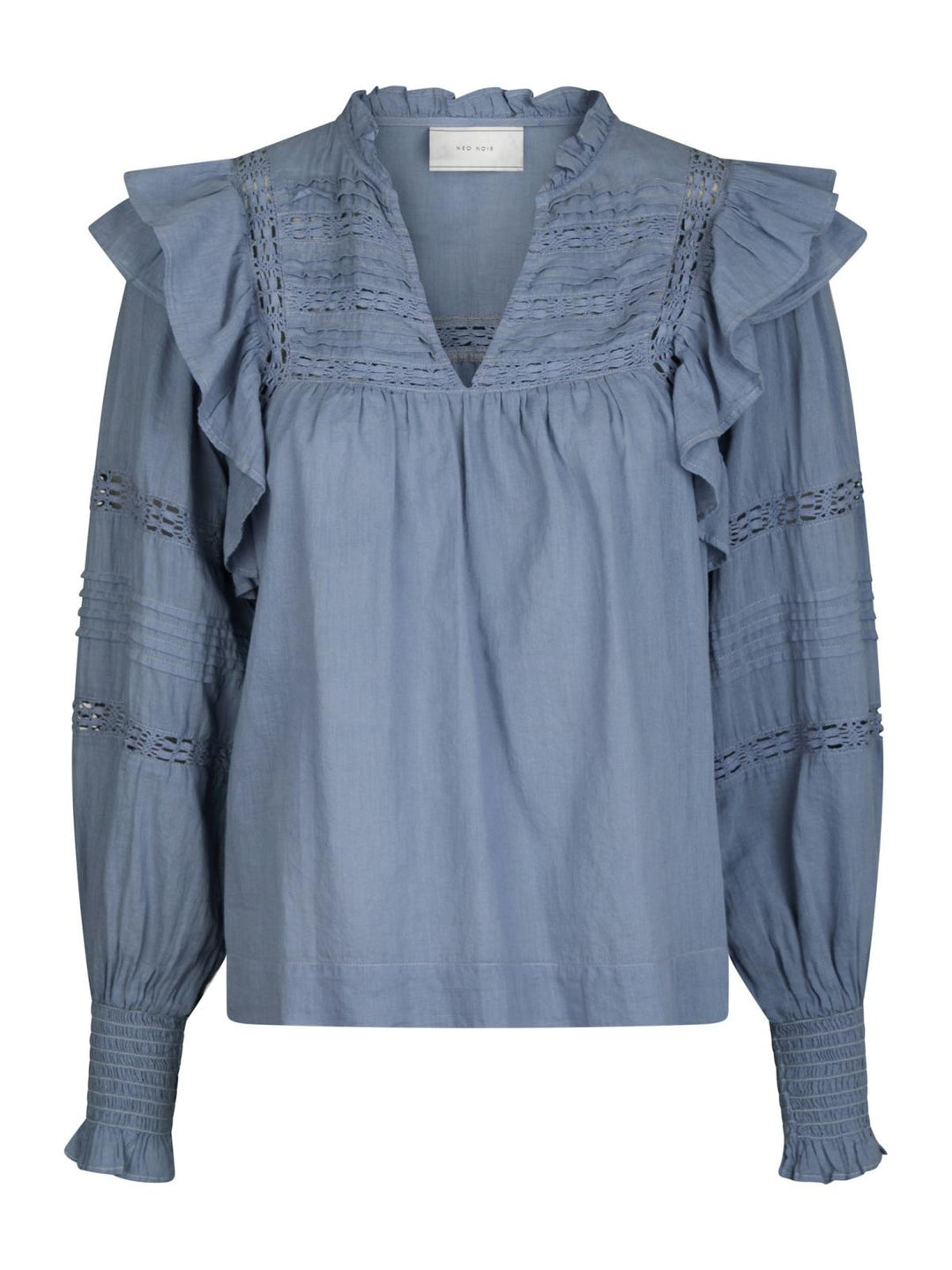 NEO NOIR Mauri S Voile Blouse Smoke Blue