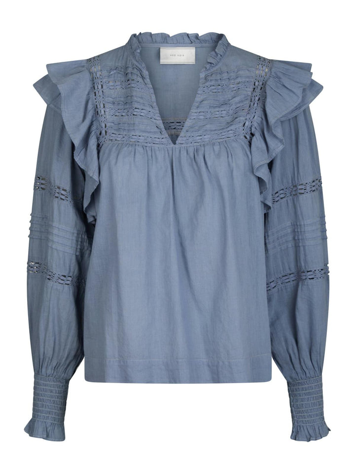 NEO NOIR Mauri S Voile Blouse Smoke Blue