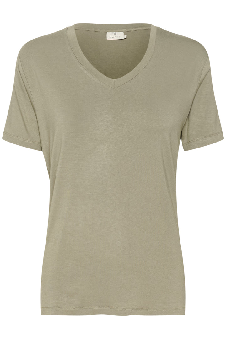 KAFFE KAfrida V-neck T-shirt Vetiver