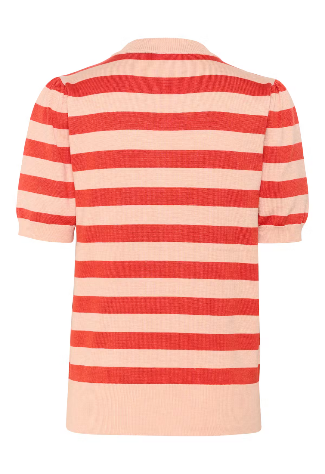 SAINT TROPEZ MilaSZ SS Block Stripe Pullover Pink Poinciana Block Stripe
