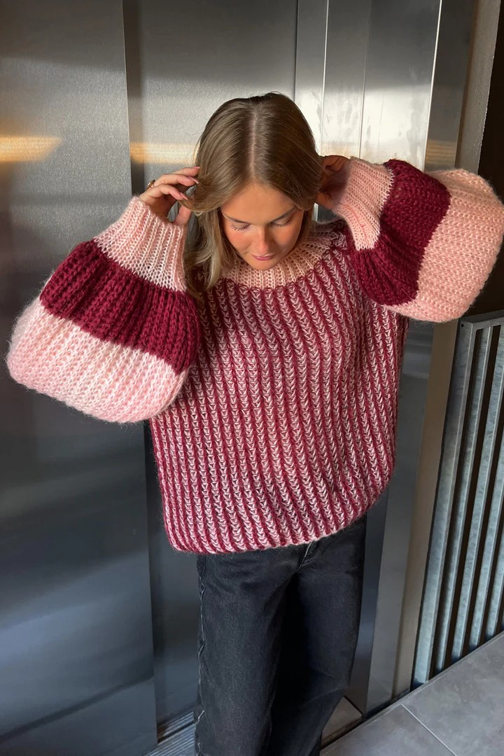NOELLA Liana Knit Sweater Rust Blush Combo