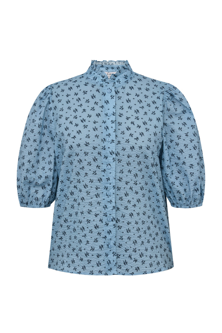 A-VIEW Tiffany Short Sleeve Shirt Blue/Navy