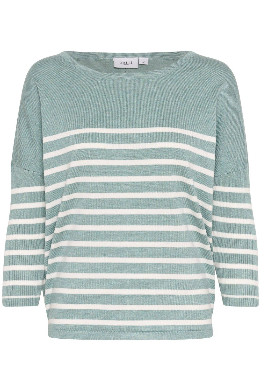 SAINT TROPEZ MilaSZ R-Neck St. Pullover Blue Surf Melange
