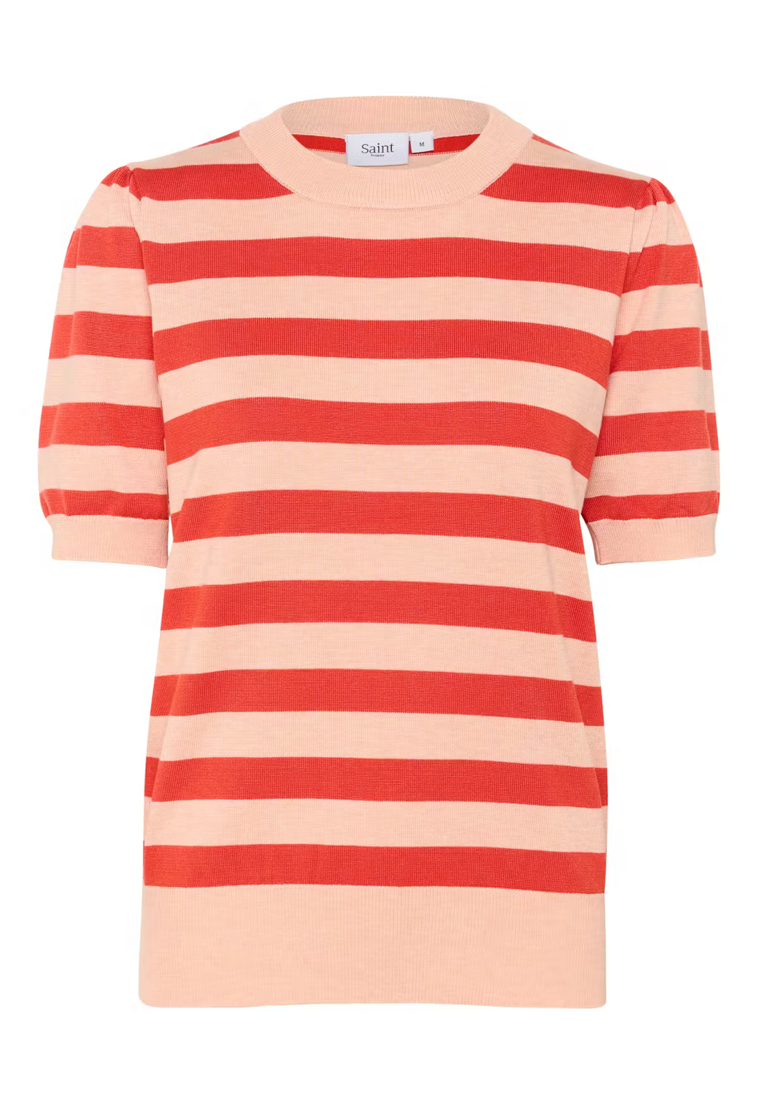 SAINT TROPEZ MilaSZ SS Block Stripe Pullover Pink Poinciana Block Stripe
