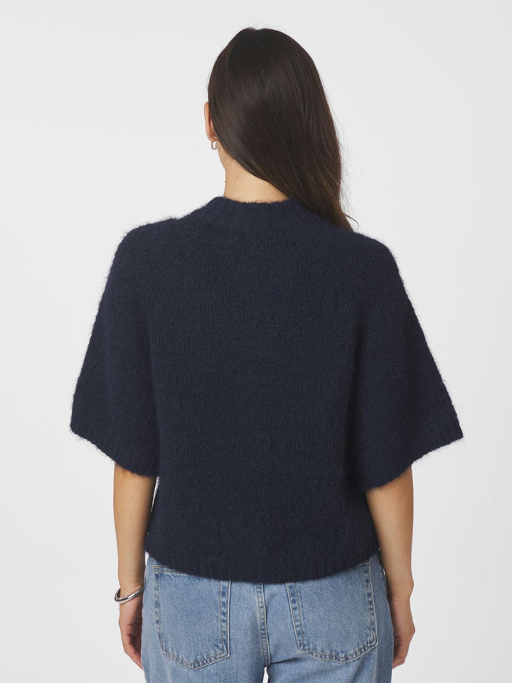 NEO NOIR Benuta Fluffy Knit Cardigan Navy