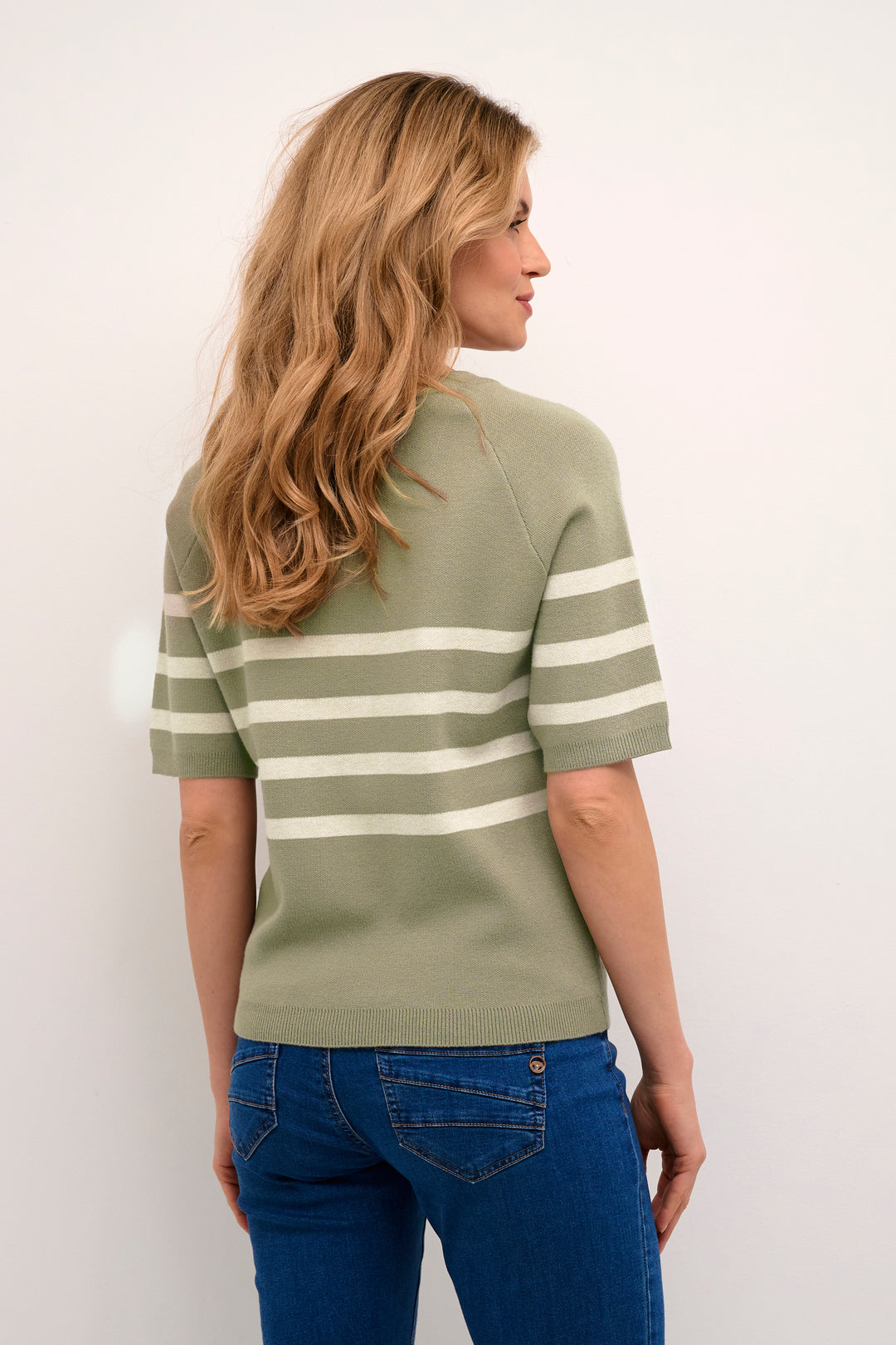 CREAM CRDela Knit Blouse Overland Trek Scroll Stripe