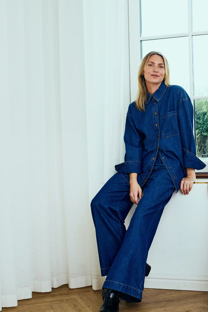 FREEQUENT FQLisea-Pant Medium Blue Denim