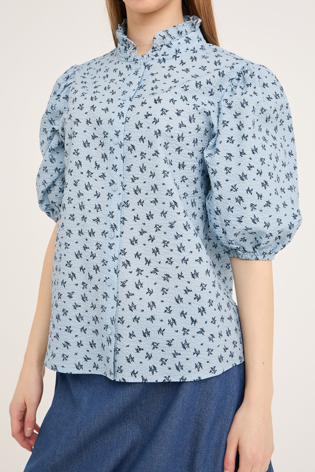 A-VIEW Tiffany Short Sleeve Shirt Blue/Navy