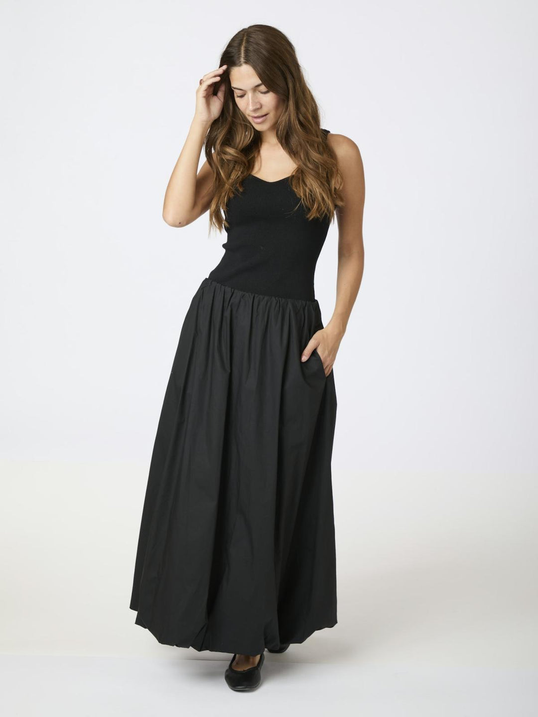 NEO NOIR Ober Long Balloon Skirt Black