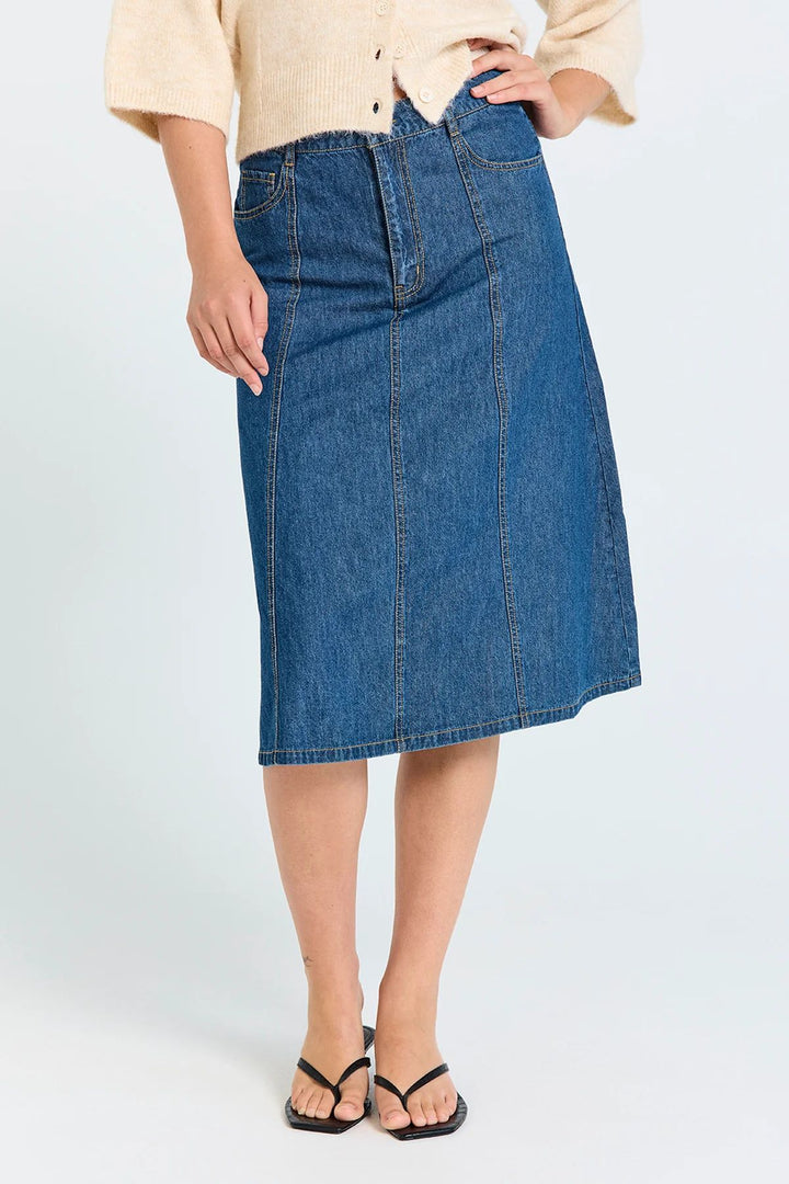 FREE/QUENT FQLisea-Skirt Medium Blue Denim
