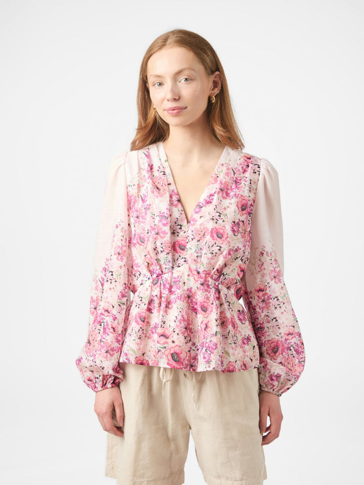 NEO NOIR Fie Flower Print Blouse Rose