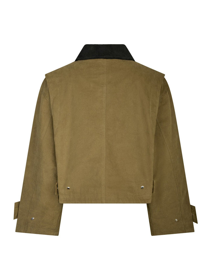 NEO NOIR Rivera Canvas Boxy Jacket Army