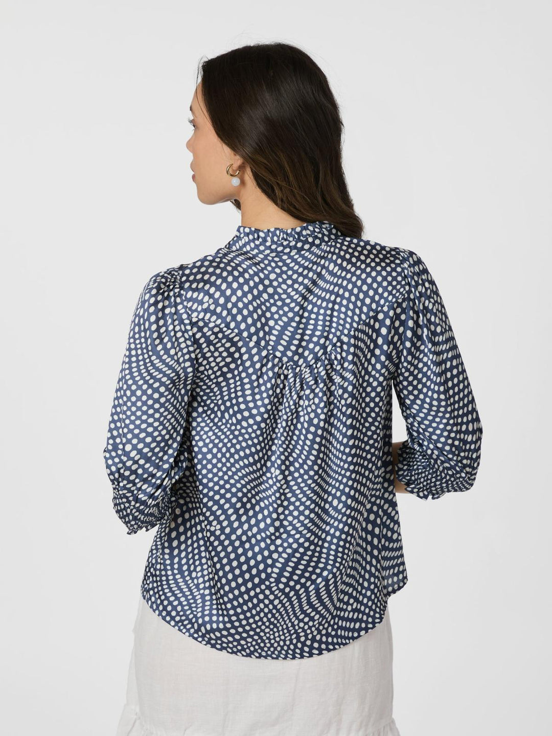 NEO NOIR Diana Vibrant Dot Blouse Navy