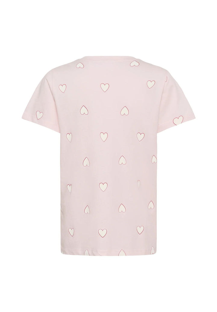 SAINT TROPEZ PixilinaSZ T-Shirt Barely Pink White Big Heart