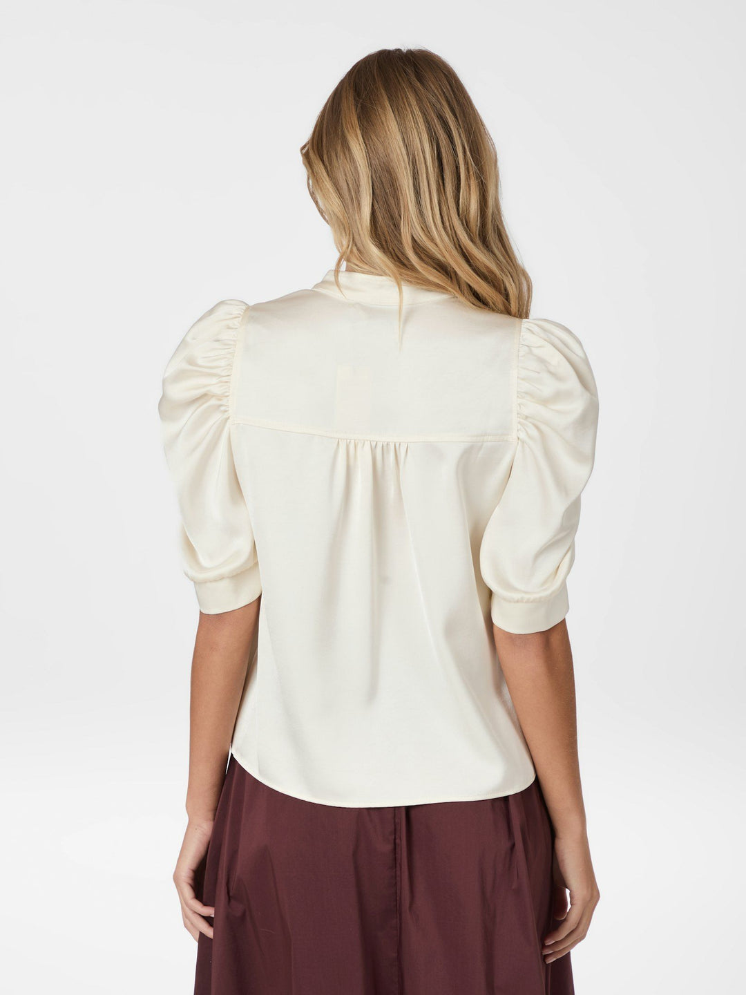 NEO NOIR Roella Heavy Sateen Blouse Pearl