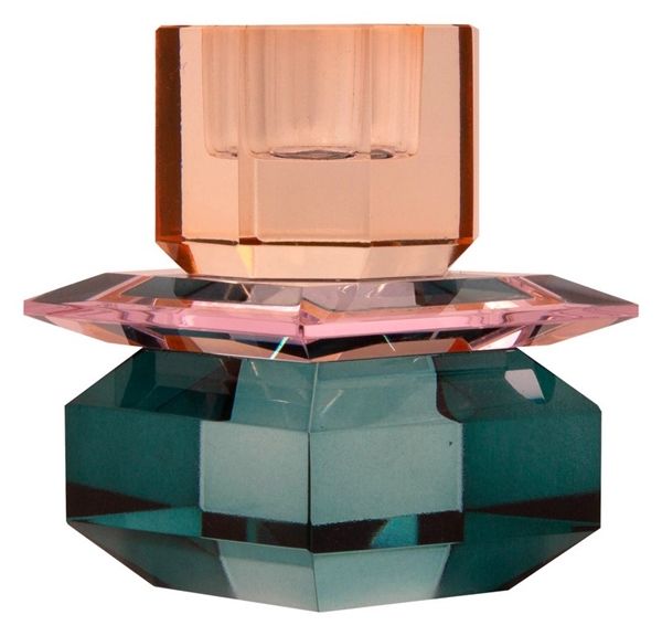 C’EST BON Crystal Holder, Petrol/Pink/Peach