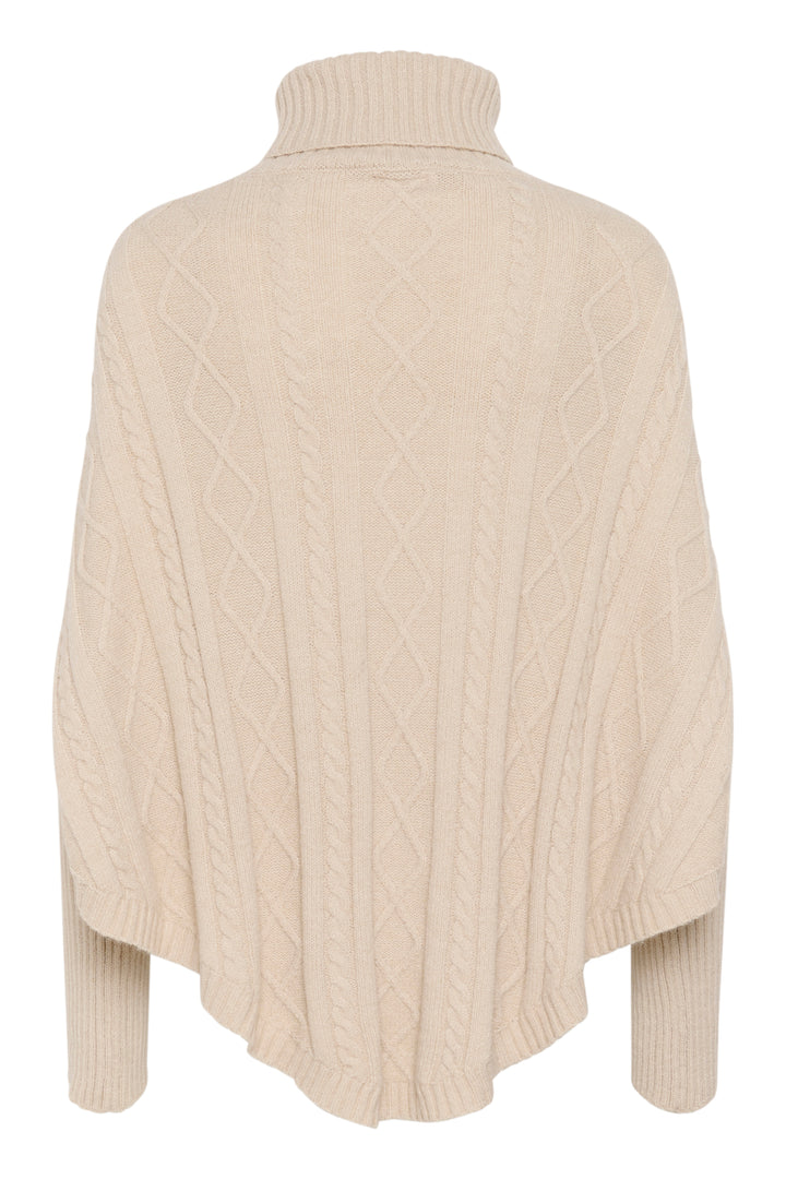 CREAM CRCaba Knit Poncho Oat Melange